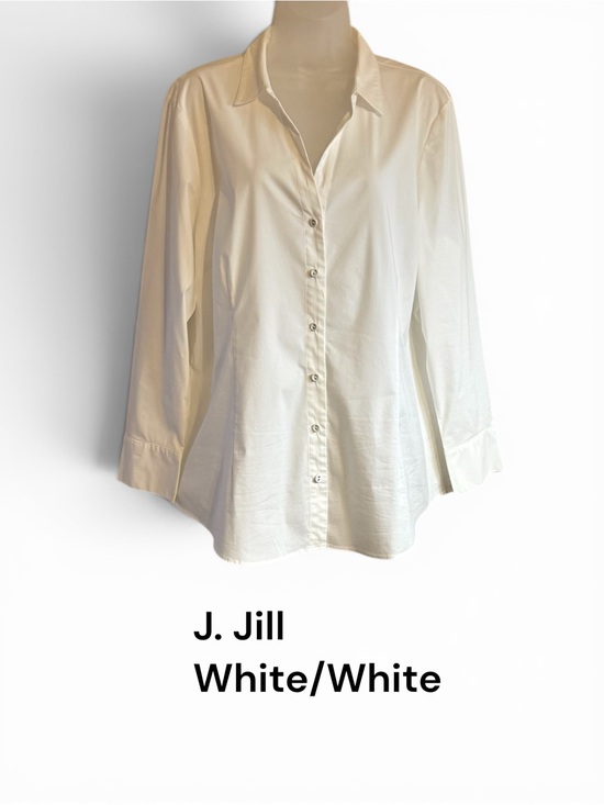 J. Jill Tops - J. JILL  Crisp WHITE Button Down Shirt XLARGE    #V